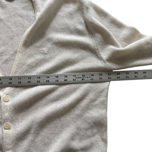 Christian Dior Mens Large Vintage Ivory Button-Up Cardigan Sweater Acrylic Blend - Picture 7 of 8